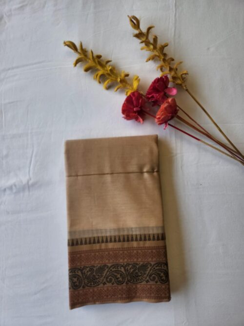 Sandal color cotton saree