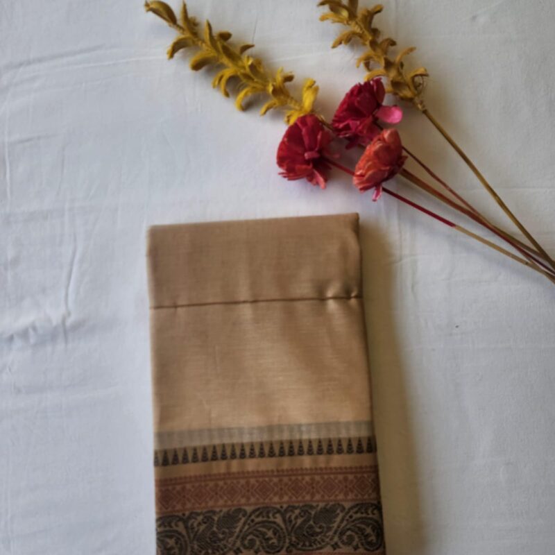 Sandal color cotton saree