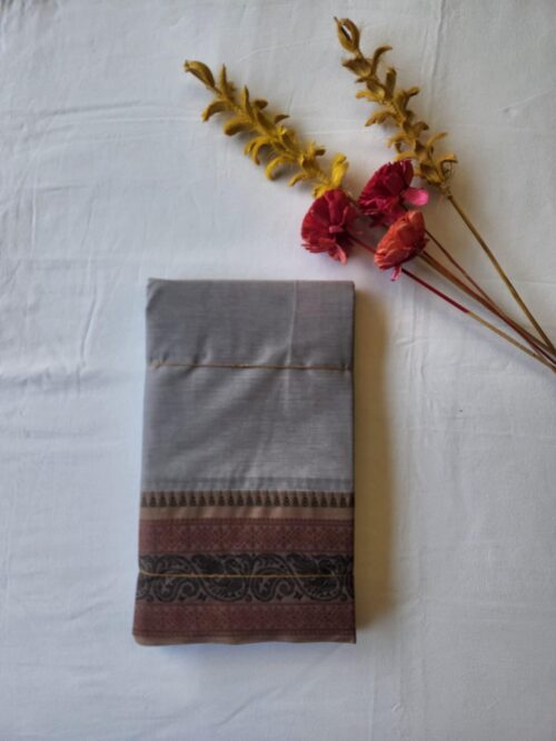 Gray cotton saree