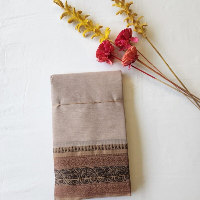 Biscuit color cotton saree