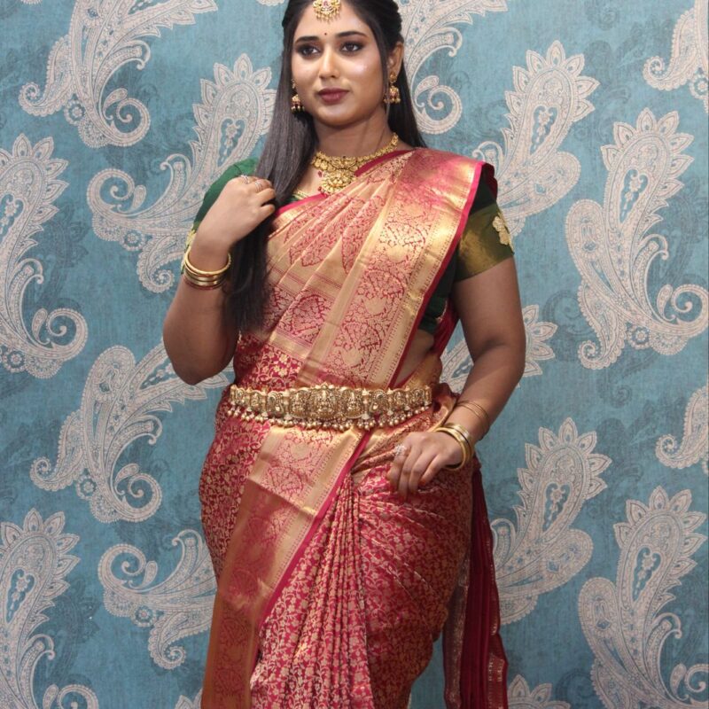 Red wedding saree