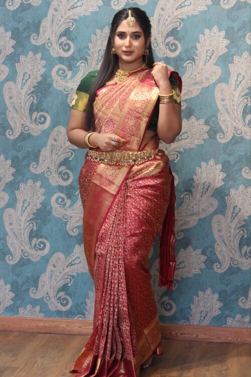 Red wedding saree - Image 4