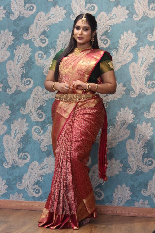 Red wedding saree - Image 6