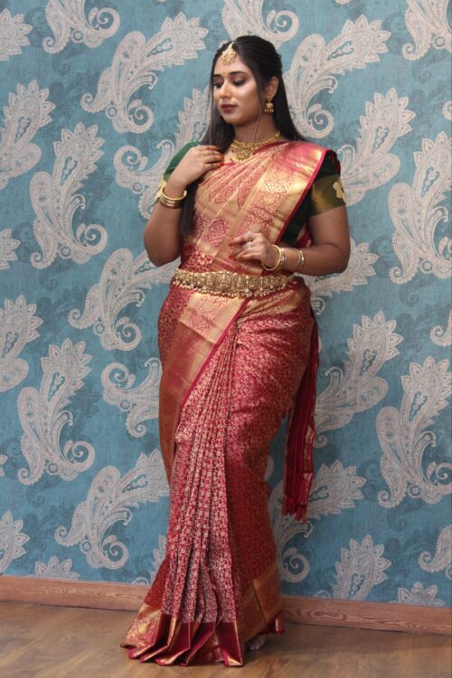 Red wedding saree - Image 5
