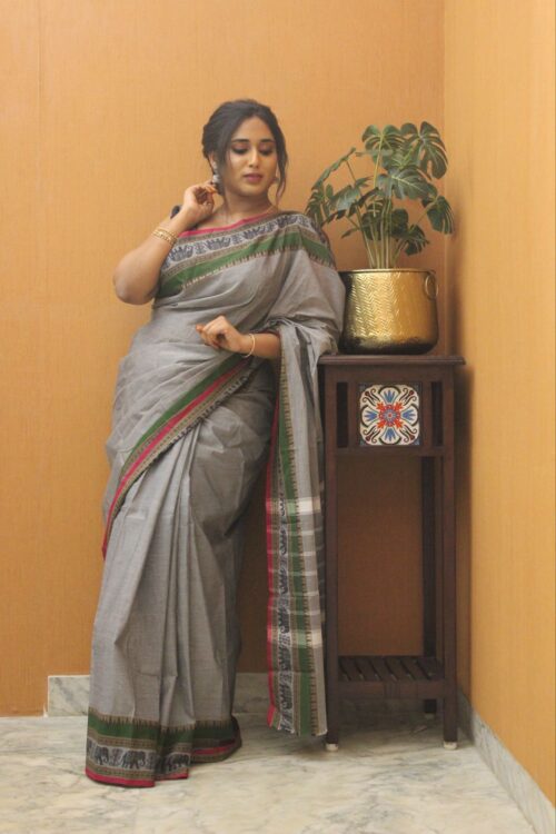 Cement Color Saree - Image 3