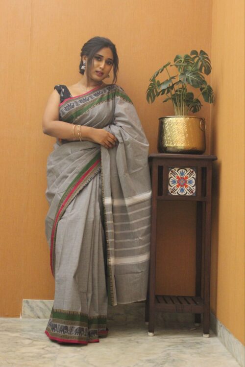 Cement Color Saree - Image 2