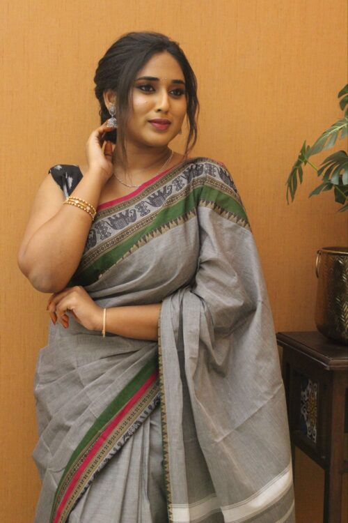 Cement Color Saree