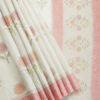 Cream colour with baby pink pure Banarasi Chanderi Silk