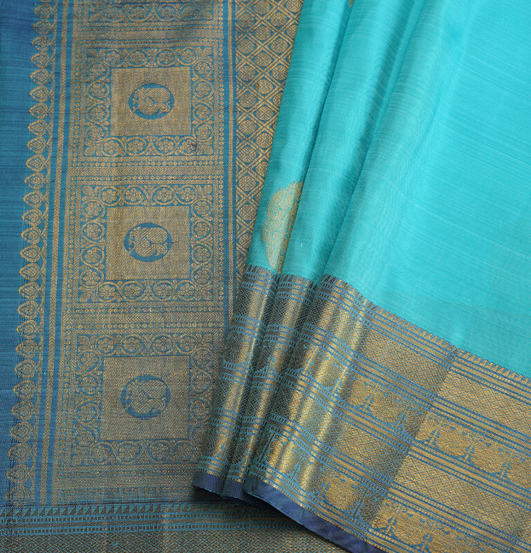 LIGHT BLUE WITH DARK BLUE  BORDER SILK SAREE