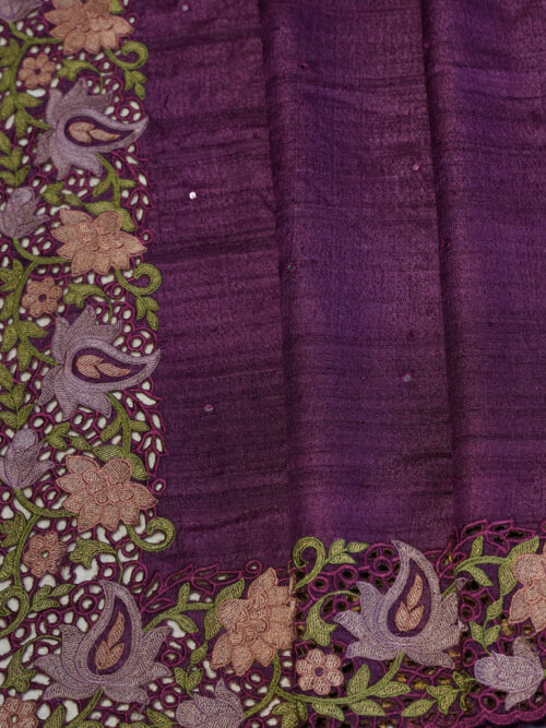 TUSSAR CUT WORK SAREE