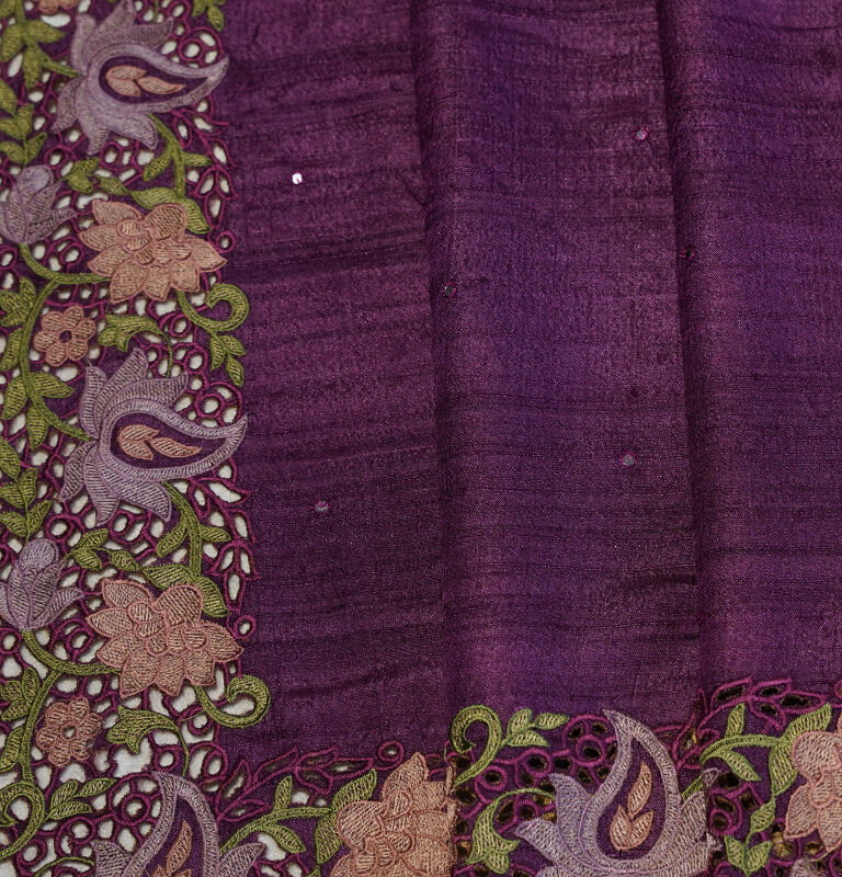 TUSSAR CUT WORK SAREE